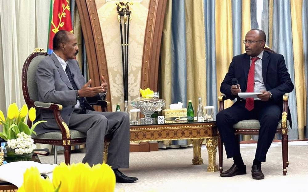 President Isaias conducted interview with local television about the first Saudi-African Summit