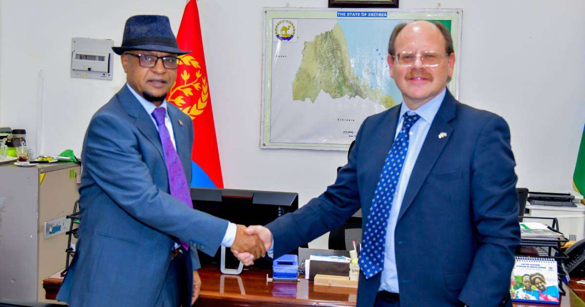 Eritrean and UK ambassadors in South Sudan meet